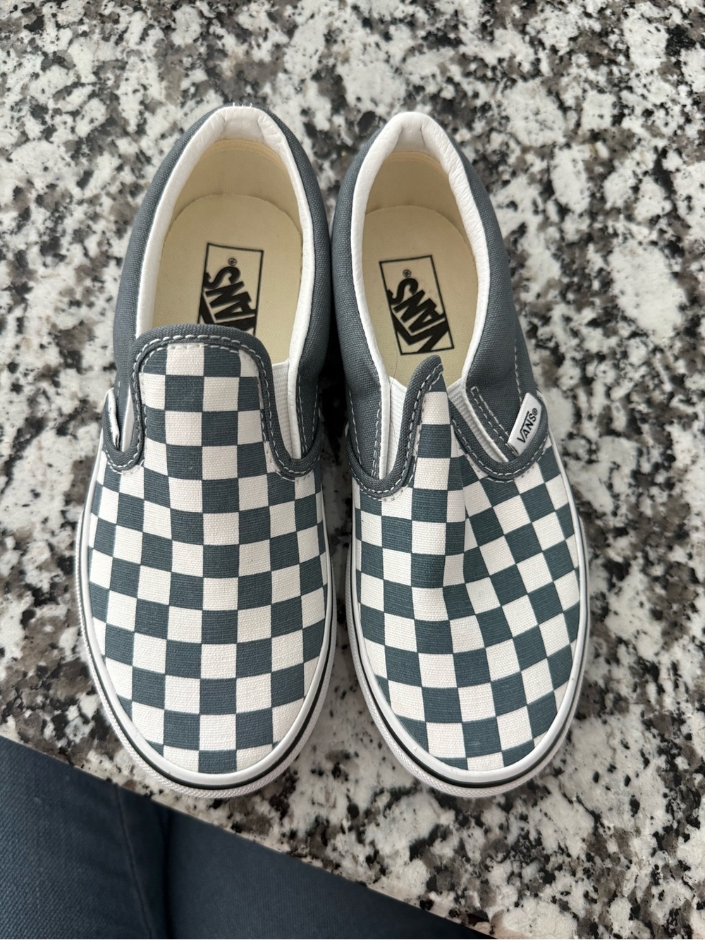 Vans Kids Slip-On Checkerboard Sneakers - Black & White